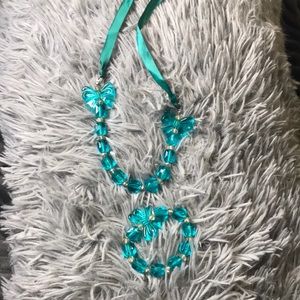 Aquamarine necklace and bracelet matching